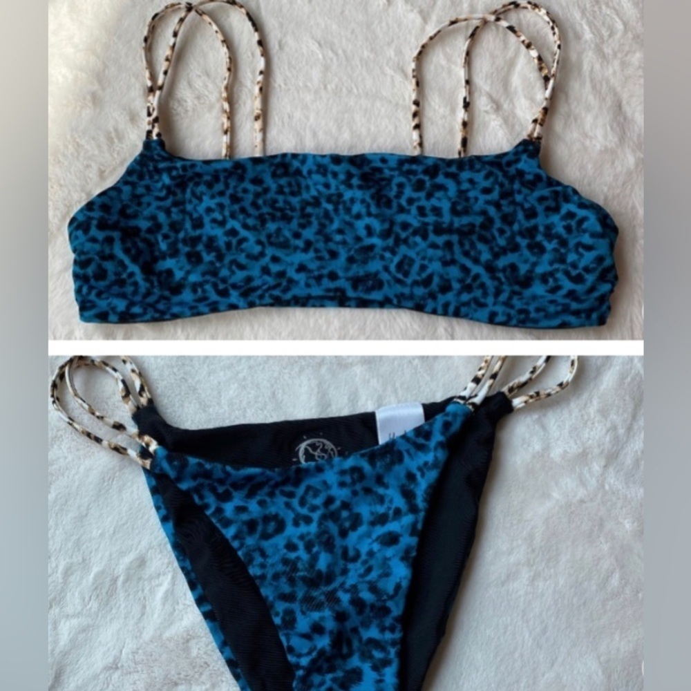 New! Set! Blue Life blue leopard bikini 19889 19136